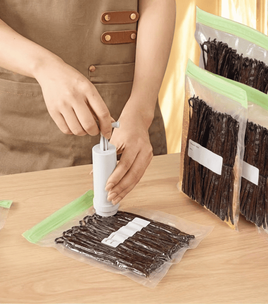 Wiederverwendbare Vakuum-Frischhaltebeutel Set (20-teilig) – Ideal für Vanilleschoten & Lebensmittel