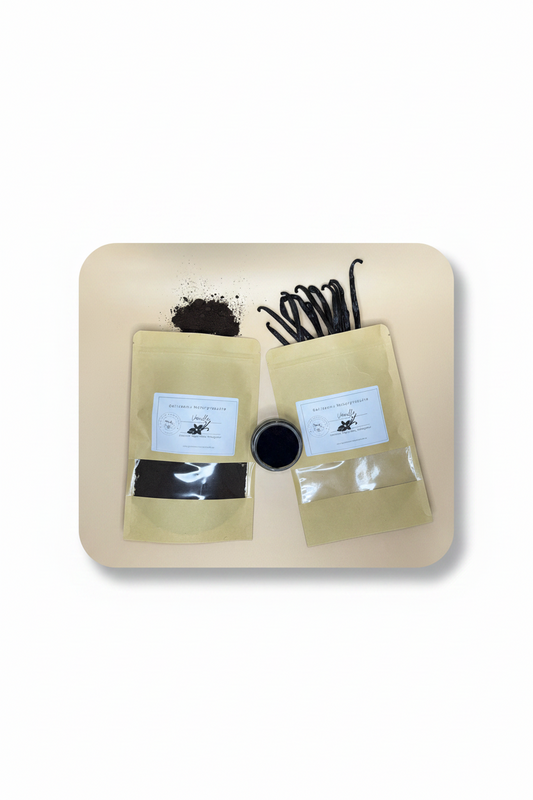 Vanille Back Set – Bourbon Vanilleschoten, Vanillepulver und Vanillekaviar